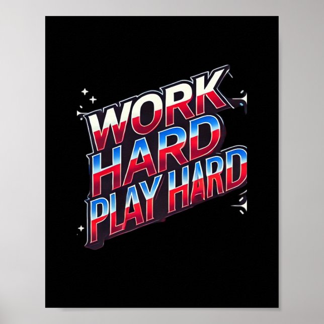 Arbeit hartes Spiel so hart - Motivierend Typograf Poster (Vorne)