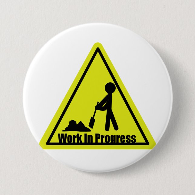 Arbeit in Arbeit Knopf Button (Vorderseite)