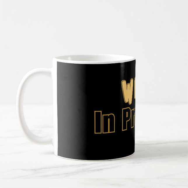 Arbeit in Arbeit – Lustige Motivation  Kaffeetasse (Links)