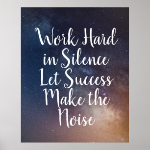 ARBEIT IN SILENCE - Night Sky Zitat Poster
