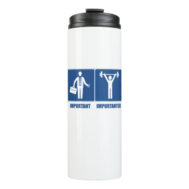 Arbeit ist wichtig Gewichtszunahme ist wichtig Thermosbecher (Vorderseite)