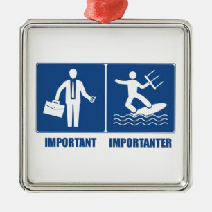 Arbeit ist wichtig, Kitesurfen ist wichtig Ornament Aus Metall