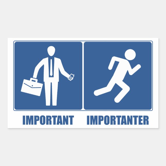 Arbeit ist wichtig, Laufen ist wichtig Rechteckiger Aufkleber (Vorderseite)