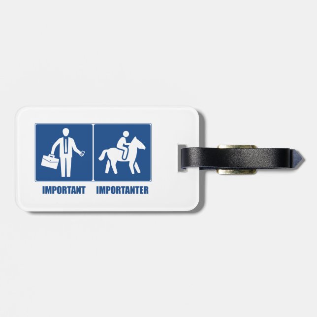 Arbeit ist wichtig, Pferde sind wichtig Gepäckanhänger (Rückseite horizontal)