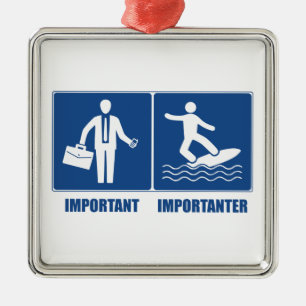 Arbeit ist wichtig, Surfen ist wichtig Ornament Aus Metall