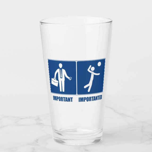 Arbeit ist wichtig Volleyball ist wichtig Glas (Vorderseite)