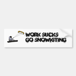 Arbeit ist zum Kotzen Snowkiting Autoaufkleber