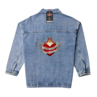 ARBEIT LIEBE BALANCE mit Flügeln Jeansjacke