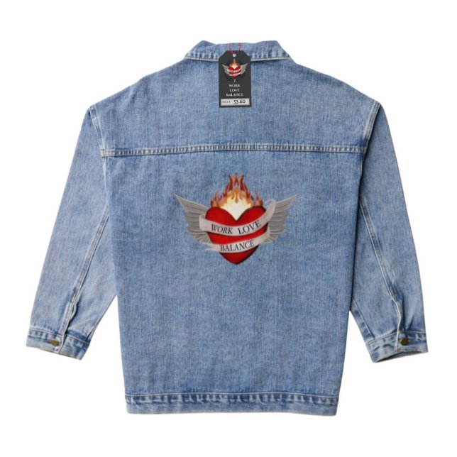 ARBEIT LIEBE BALANCE mit Flügeln Jeansjacke (Von Creator hochgeladen)