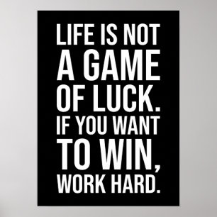 Arbeit schwer zu gewinnen - Fitness, Hektik, Erfol Poster