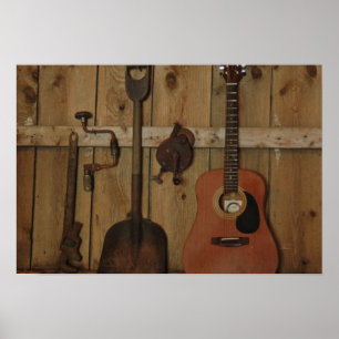 Arbeit spielen dann Gitarre Poster