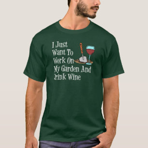 Arbeit über Garten-und Getränk-Wein (AUF T-Shirt