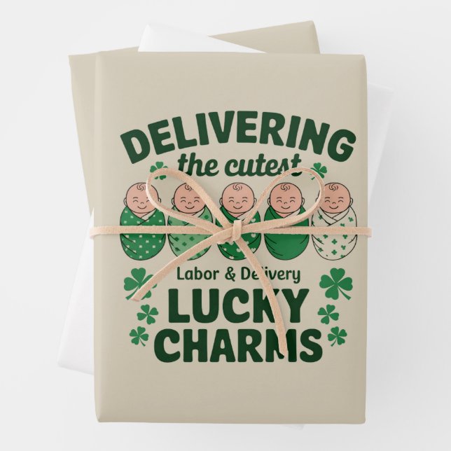 Arbeit und Lieferung Glücksbringer Charm Nurse Kle Geschenkpapier Set (Beispiel)