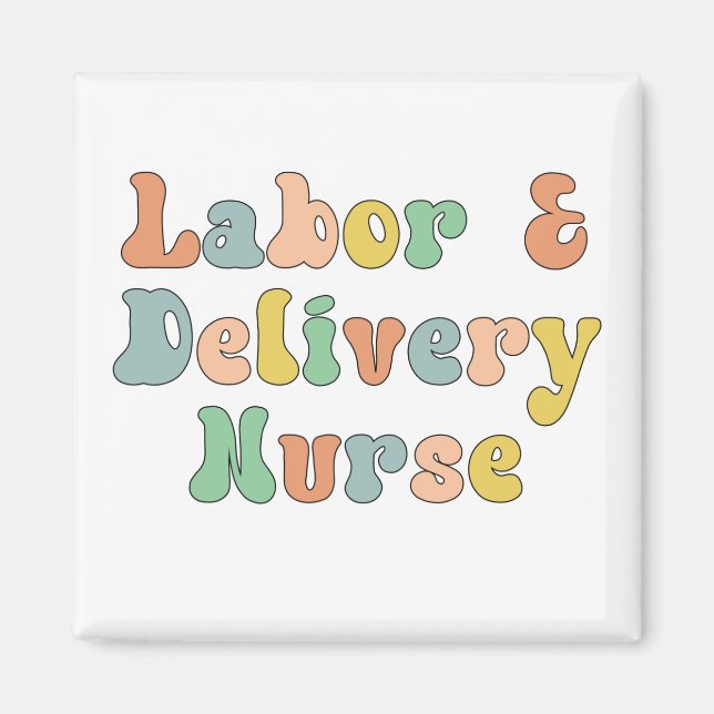 Arbeit und Lieferung Krankenwagen Groovy Retro Magnet (Vorne)