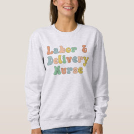 Arbeit und Lieferung Krankenwagen Groovy Retro Sweatshirt