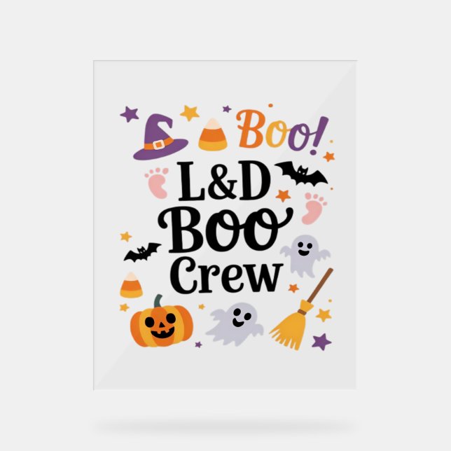 Arbeit und Lieferung Nurse Halloween Pumpkin Ghost Acrylschild (Vorderseite)