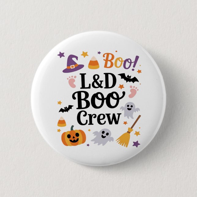 Arbeit und Lieferung Nurse Halloween Pumpkin Ghost Button (Vorderseite)