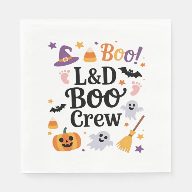 Arbeit und Lieferung Nurse Halloween Pumpkin Ghost Serviette (Vorderseite)