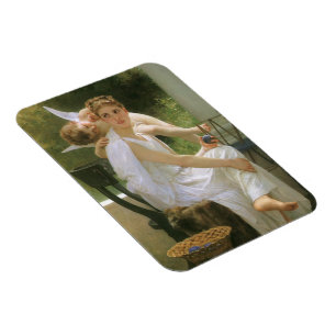Arbeit unterbrochen von Bouguereau, Engelsporträt Magnet