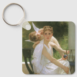 Arbeit unterbrochen von Bouguereau, Engelsporträt Schlüsselanhänger