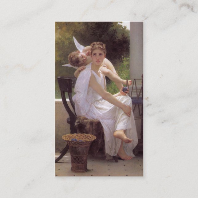 Arbeit unterbrochen, William-Adolphe Bouguereau Visitenkarte (Vorderseite)