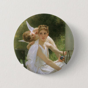 Arbeit von Bouguereau unterbrochen, Engelsporträt Button