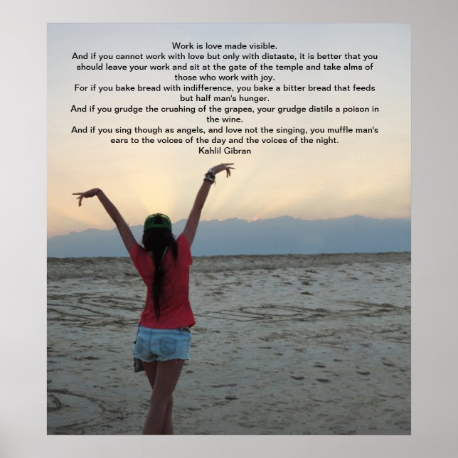 Arbeit von Kahlil Gibran Poster (Vorne)