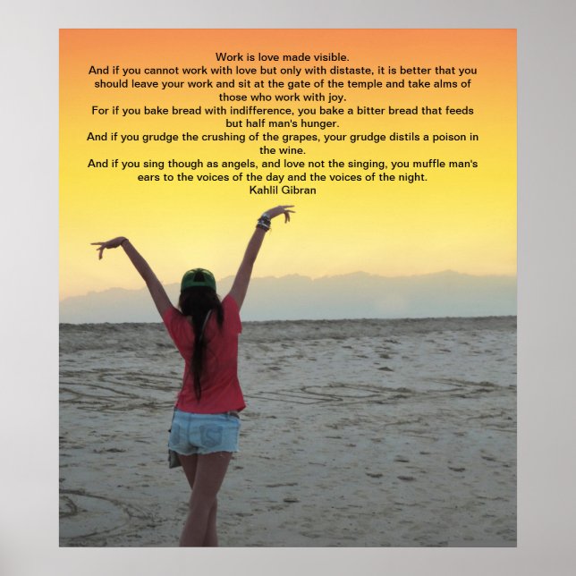 Arbeit von Kahlil Gibran Poster (Vorne)