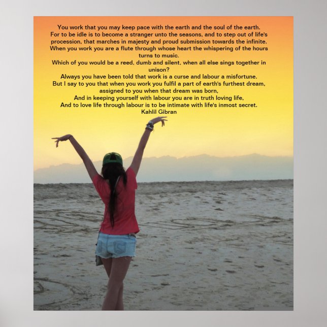 Arbeit von Kahlil Gibran Poster (Vorne)