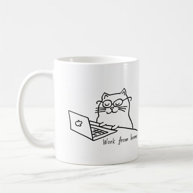 Arbeit von Zuhause cat Tasse (Links)