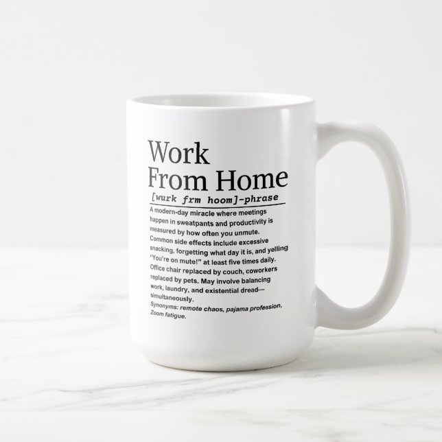 Arbeit von Zuhause Kaffeetasse (Rechts)