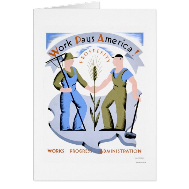 Arbeit zahlt Amerika WPA 1939 (Vorne)