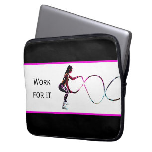 Arbeite dafür - Battle Ropes Fitness Schwarz und W Laptopschutzhülle