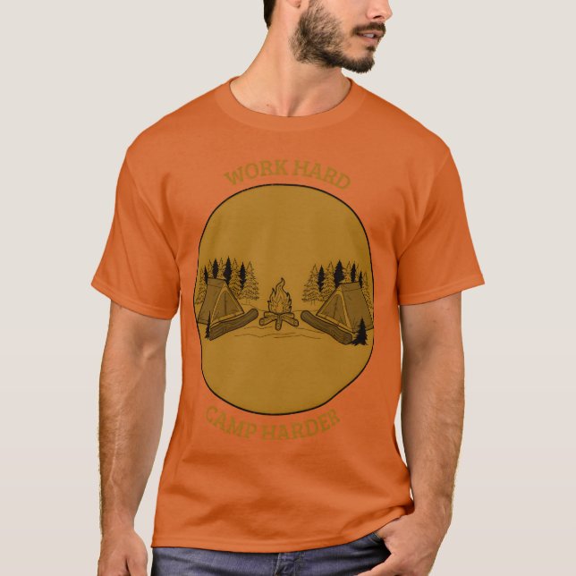 Arbeite Hart Lager Härter Camping Junge T-Shirt (Vorderseite)