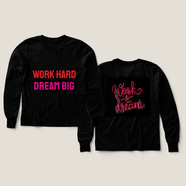 Arbeite Hart Träume Groß Motivationsspruch Für Den (Design Vorder- & Rückseite)