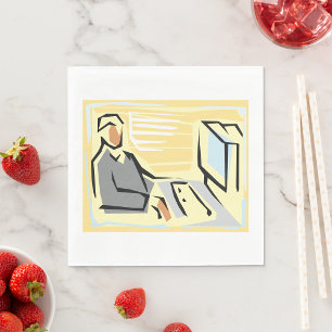 Arbeiten an einem Computerpapier Napkins Serviette