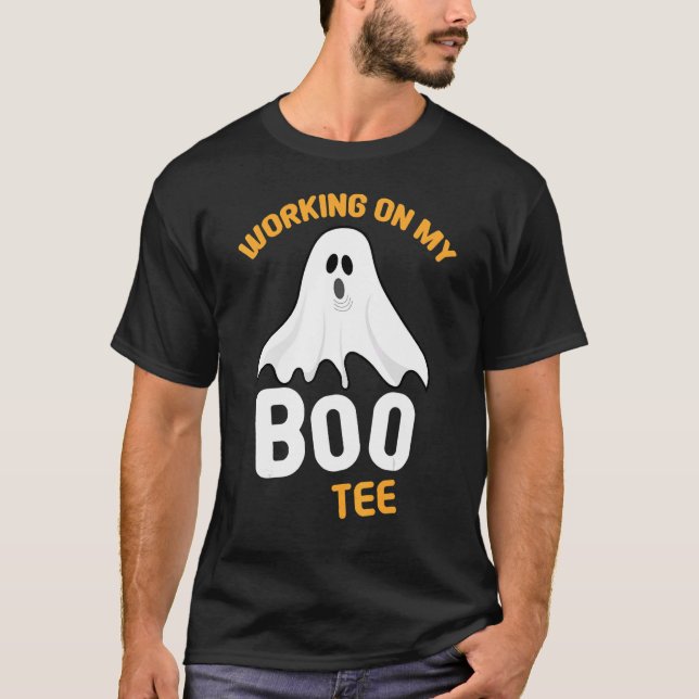 Arbeiten an meinem Boo Halloween Workout-Gewichthe T-Shirt (Vorderseite)