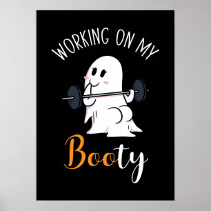 Arbeiten an meinem Hintern Boo Funny Halloween Gho Poster