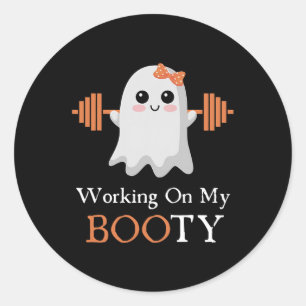 Arbeiten an meinem Hintern Boo-Ty Funny Halloween Runder Aufkleber