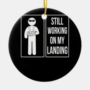 Arbeiten an meiner Landung mit zerbrochenem Arm Keramik Ornament