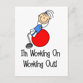 Arbeiten an T - Shirt und Geschenken Postkarte