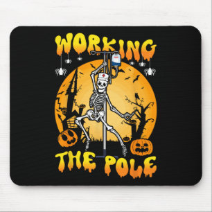 Arbeiten der Polschwester Halloween lustiges Skele Mousepad