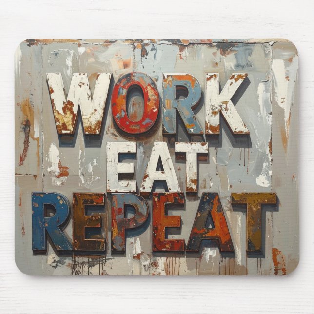 Arbeiten essen wiederholen mousepad (Vorne)