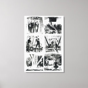 Arbeiten in den Kaisern, Bau von Brooklyn Bri Leinwanddruck