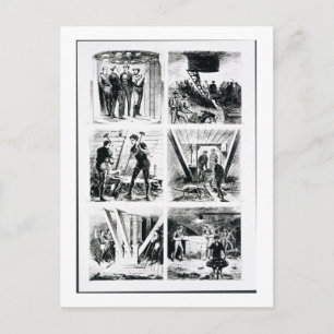 Arbeiten in den Kaisern, Bau von Brooklyn Bri Postkarte