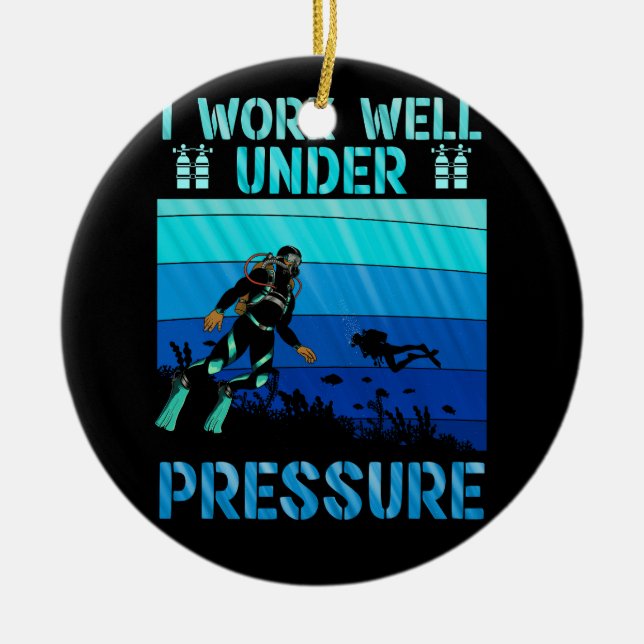 Arbeiten Sie gut unter Druck Tauchen Ozean Diver Keramik Ornament (Vorne)