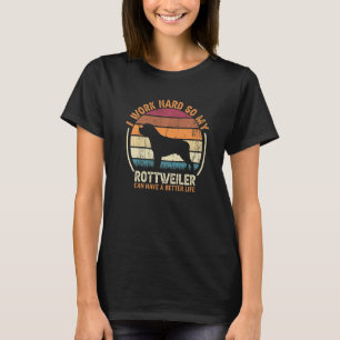 Arbeiten Sie hart, Hund haben Leben Retro Rottweil T-Shirt