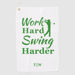 Arbeiten Sie hart Swing Harte Funny Golf Thema Golfhandtuch