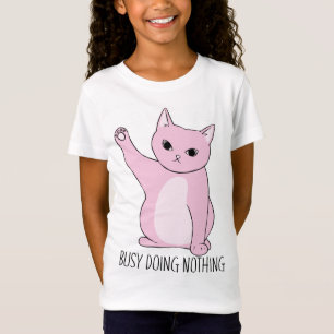 Arbeiten Sie mit nichts lustigen Katzenjungs T-Shirt