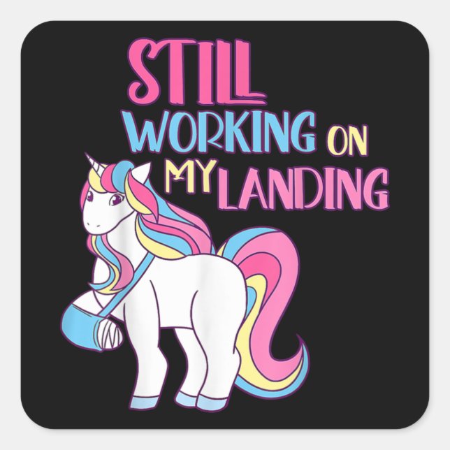 Arbeiten Sie noch an meinem Landereignis gebrochen Quadratischer Aufkleber (Vorderseite)